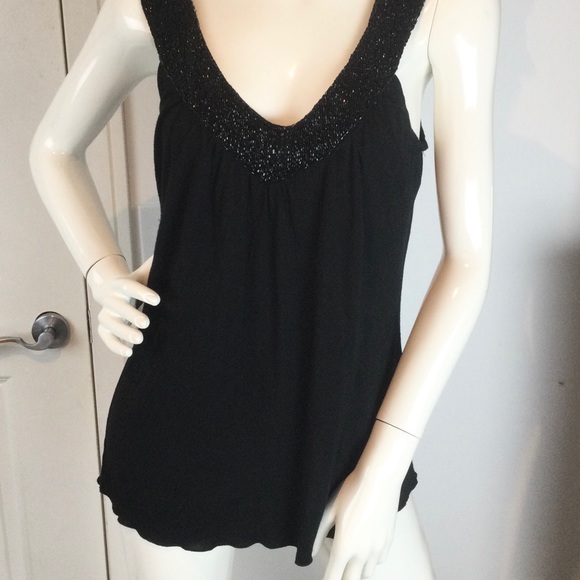 Matty M beaded v-neck front and back large - Picture 1 of 6